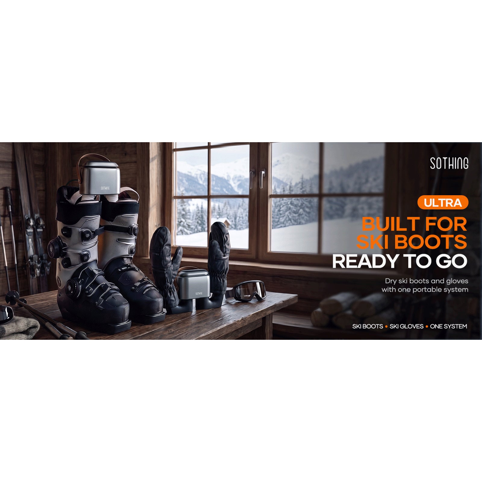 Ultra Ski Kit lodge and snow scene