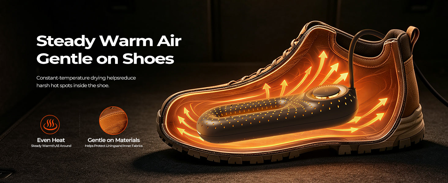 Illustration de référence d'air chaud Zero Pro Go dans les chaussures